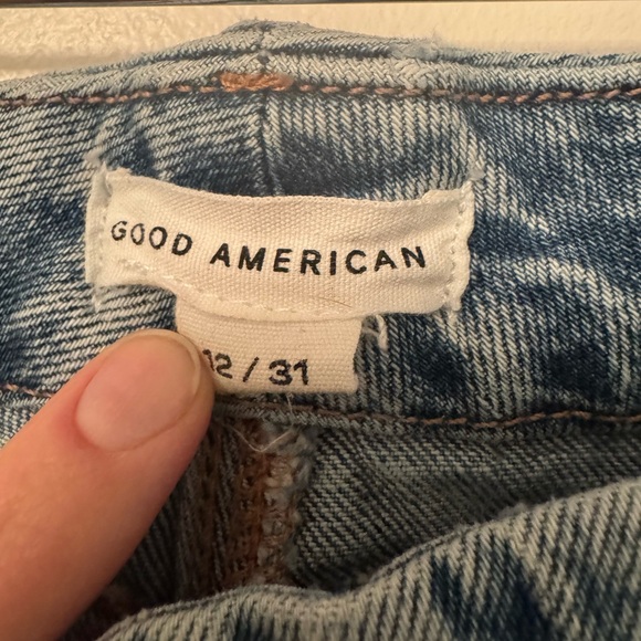 Good American Good Legs Twisted Slit High Waist Flare Jeans 12/31 - Picture 2 of 6